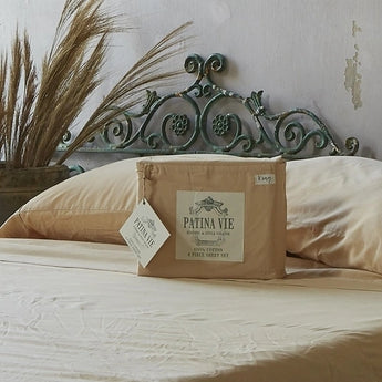 Patina Vie Bespoke 4 Piece Queen Sheet Set - Ochre