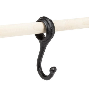 Small dowel hook on a wooden dowel.