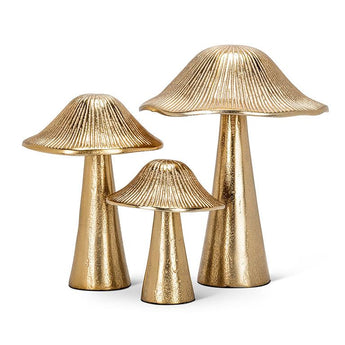 Gold Ribbed Mushroom in 3 sizes.