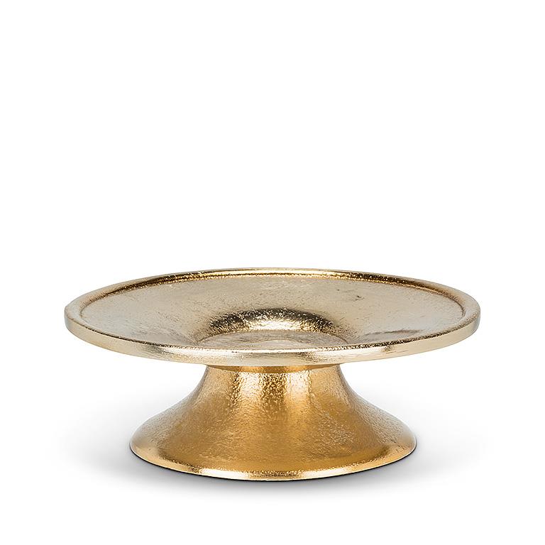 Low Pillar Plate in gold.