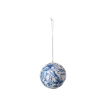 3 Inch Recycled Printed Paper Mache Ball Ornament