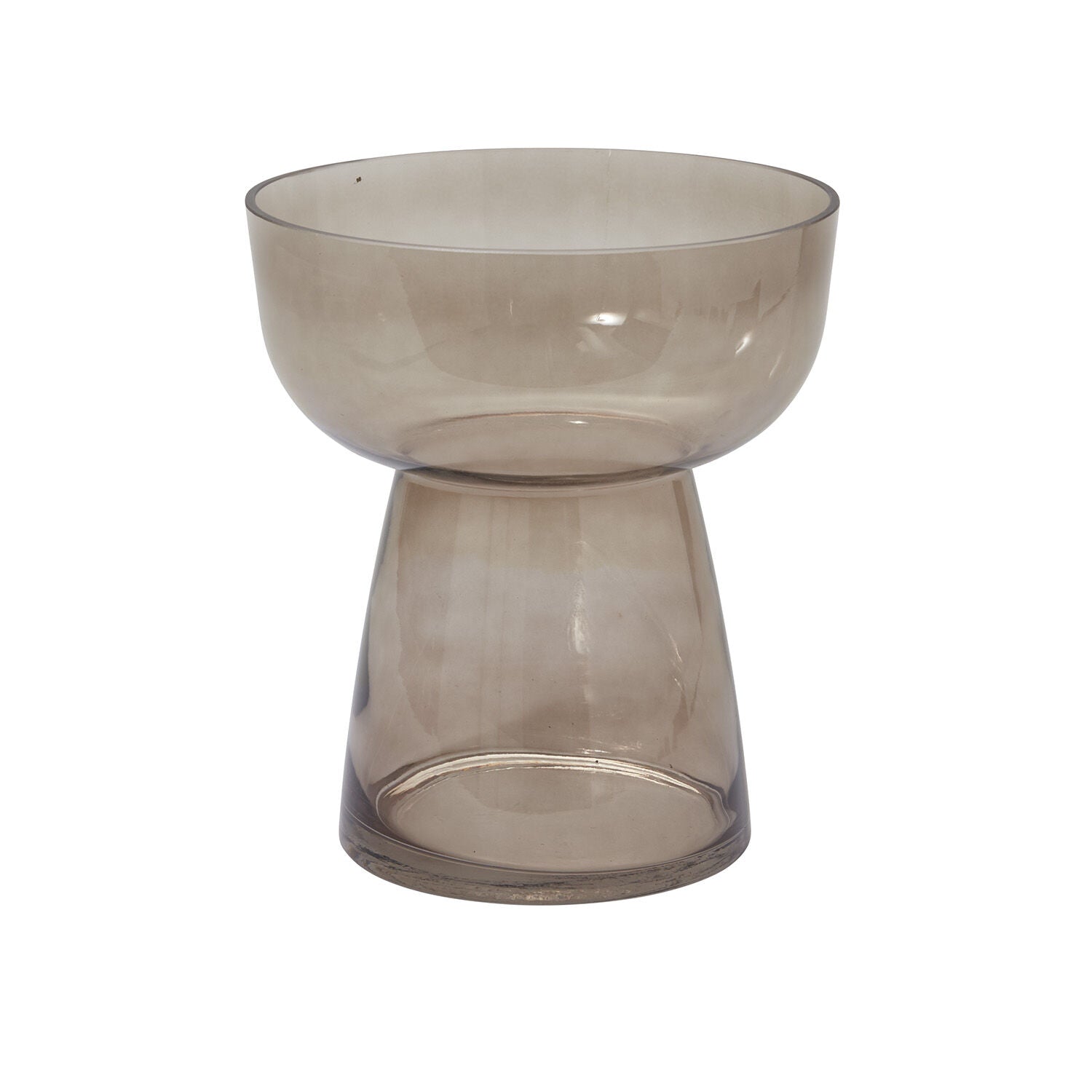 Noemi Vase in smokey glass finish. 