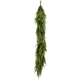 Extra long and full real touch artificial Norfolk Pine garland. 