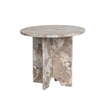  Marble Table with Interlocking Base.