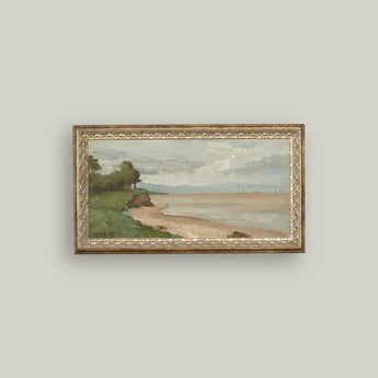 Framed vintage artwork of Beach Near Etretat.