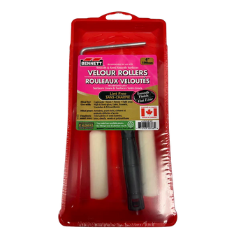 Bennett Velour Roller Kit including a tray, roller handle and two velour 4 inch sleeves. 