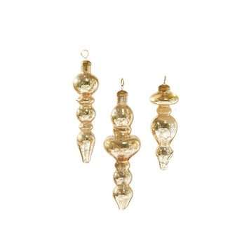 Set of 3 Elegance Ornaments in Gold