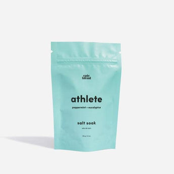 Epic Blend Athlete Salt Soak infused with Peppermint and Eucalyptus. 