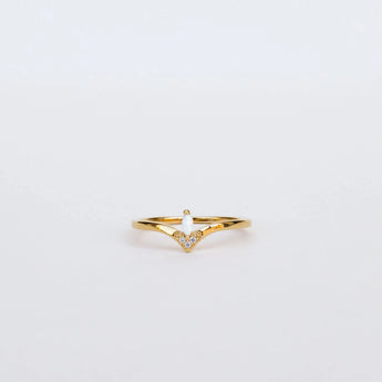 JaxKelly Gold Ring with  Floating Gemstone. Opal and CZ.