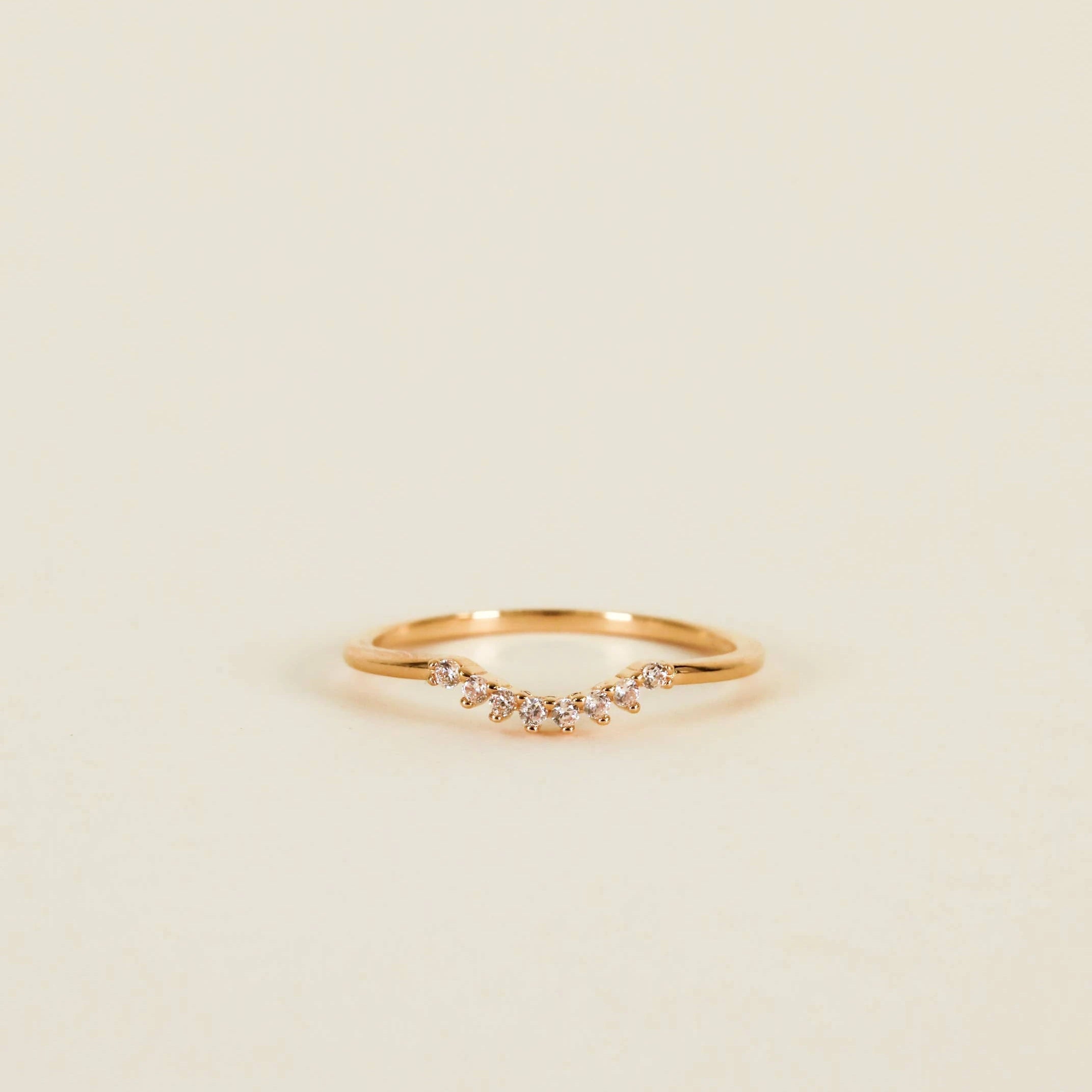 JaxKelly Gold Ring with Champagne Arched Crown. 