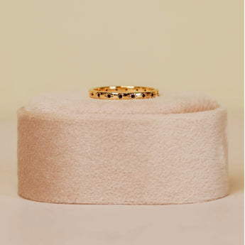 JaxKelly Black Celestia Gold Ring features moons and stars. 