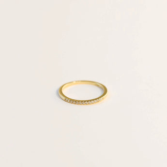 JaxKelly Gold Ring Half Pave White CZ.