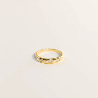 JaxKelly Gold Ring with Inset Baguette.