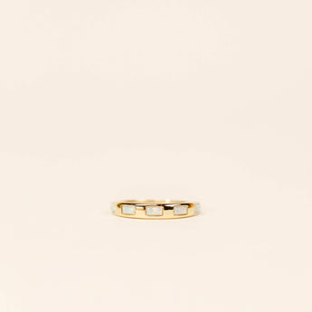 JaxKelly Gold Ring with White Opal Inset Baguette.