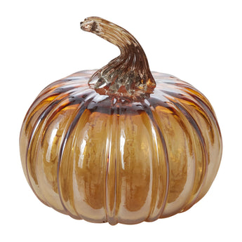 Handmade blown glass pumpkin named the Hayride Pumpkin. 