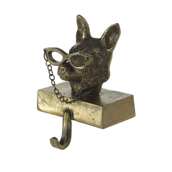 Eloise the Fox Stocking Holder in an antique gold finish. 