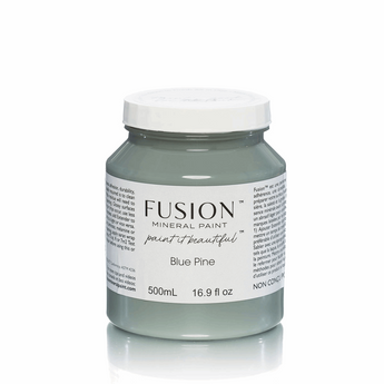 Fusion Mineral Paint Blue Pine, 500ml jar, versatile blue-green with subtle grey undertone.