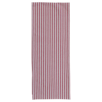 72"L Woven Cotton Table Runner with Stripes - Red & White