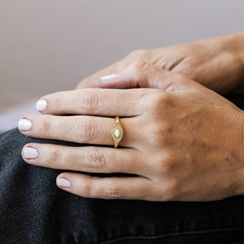 Gold Ring - Opal Evil Eye