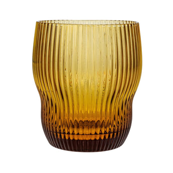 Fluted Drinking Glass in the color amber