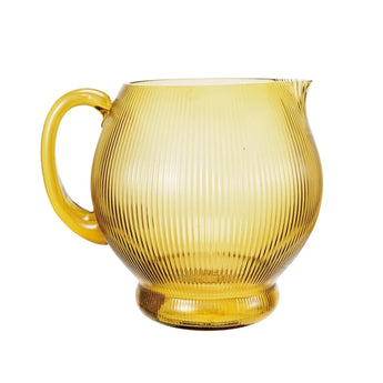 2-1/2 Quart Fluted Glass Pitcher in the color amber