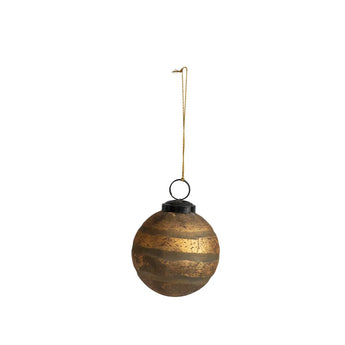 3-inch mercury glass ornament with antique gold finish.