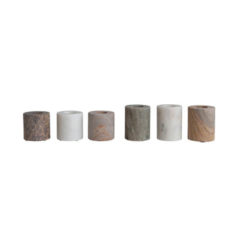 Marble Taper Holders, Set of 6 in different colors. 