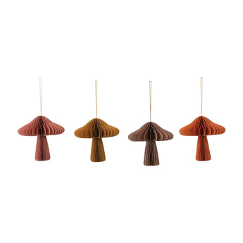 Paper Folding Honeycomb Mushroom Ornament in 4 colours. 