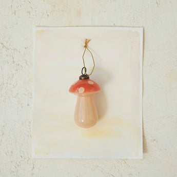 Pink Glass Mushroom Ornament