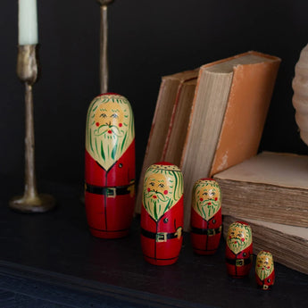 Nesting Wooden Santa Dolls Set of 5