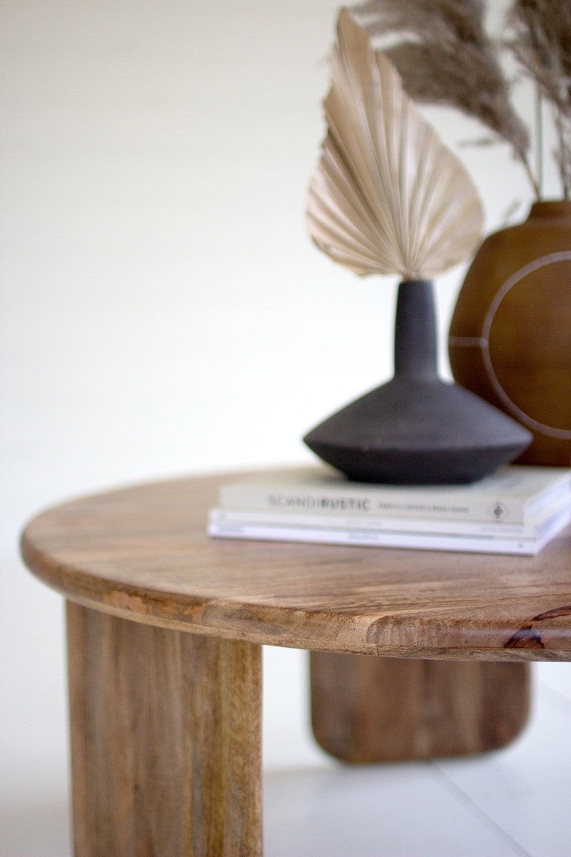 Solid wood round coffee table perfect for any living room. 