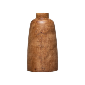 Large Paulownia Wood Vase - Walnut Stain