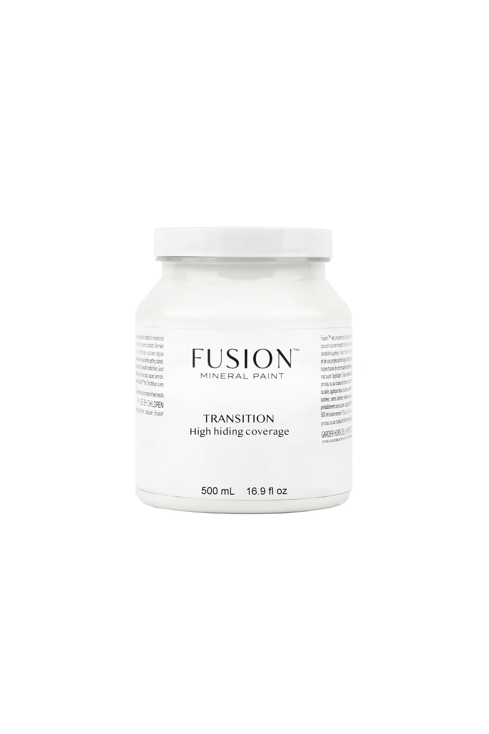 Fusion Mineral Paint Transition, a high-coverage recycled pigment product for easier colour transitions from dark to light, 500mL.